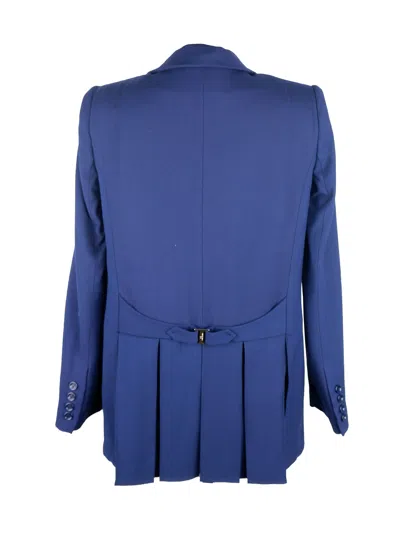 Elisabetta Franchi Elegant Blue Front-open Jacket In Blue