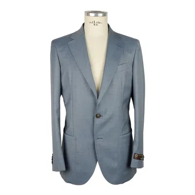 Emilio Romanelli Light Blue Wool Blazer In Light Blue