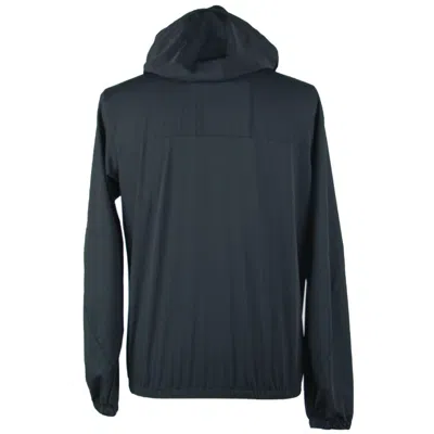 Emilio Romanelli Sleek Hooded Full Zip Jacket In Black In Black