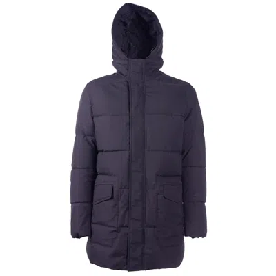 Emilio Romanelli Sleek Blue Men's Jacket With Removable Hood In Blue