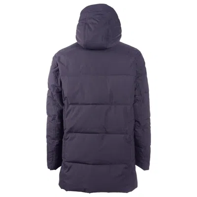 Emilio Romanelli Sleek Blue Men's Jacket With Removable Hood In Blue