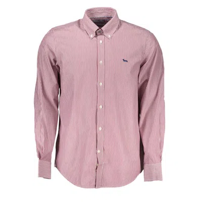 Harmont & Blaine Elegant Pink Narrow Fit Long Sleeve Shirt In Red