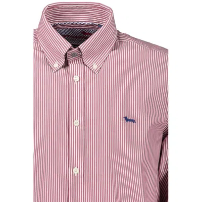 Harmont & Blaine Elegant Pink Narrow Fit Long Sleeve Shirt In Red