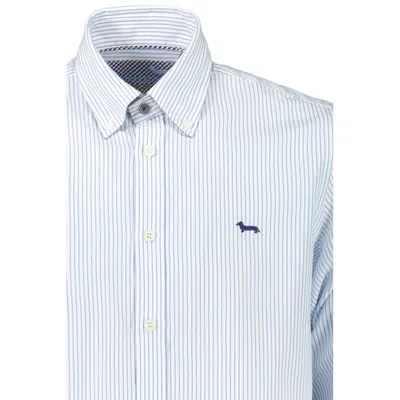 Harmont & Blaine Elegant Striped Button-down Cotton Shirt In Light Blue