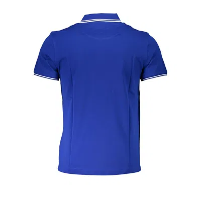 Harmont & Blaine Sleek Short Sleeved Contrast Polo In Blue