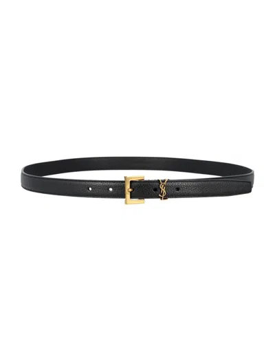 Saint Laurent Men's Belt In Black
