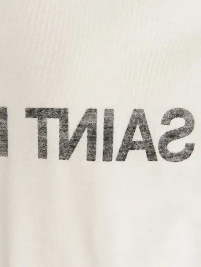Saint Laurent Reverse Logo T-shirt 'naturel/noir' In White