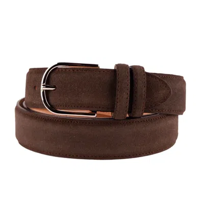 Made In Italy Brown Calfskin Belt In Brown