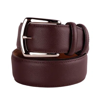 Made In Italy Brown Calfskin Belt In Brown