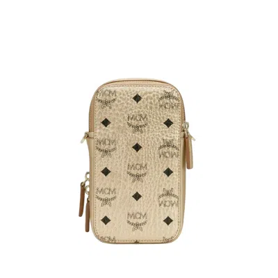 Mcm Women's Unisex Crossbody Camera Bag In Visetos Berlin Gold In Gold