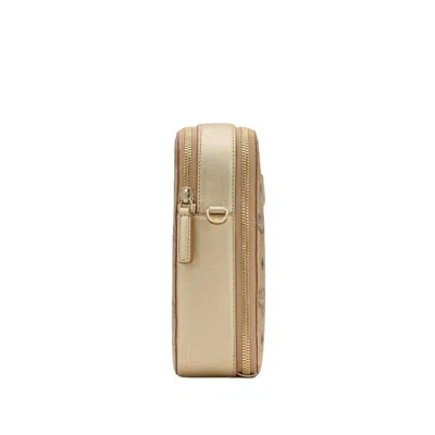 Mcm Women's Unisex Crossbody Camera Bag In Visetos Berlin Gold In Gold