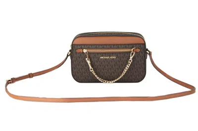 Michael Kors Jet Set Item East West Zip Chain Crossbody Bag In Vanilla Mk/gold