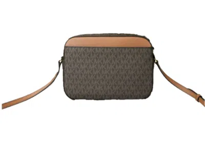 Michael Kors Jet Set Item East West Zip Chain Crossbody Bag In Vanilla Mk/gold