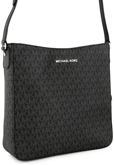 Michael Kors Jet Set Travel Mk Signature Large Messenger Crossbody&dustbag In Brown Mk