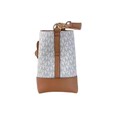 Michael Kors Mercer Gallery Xs Convertible Bucket Mk Signature Crossbody Bag In Brn/acorn