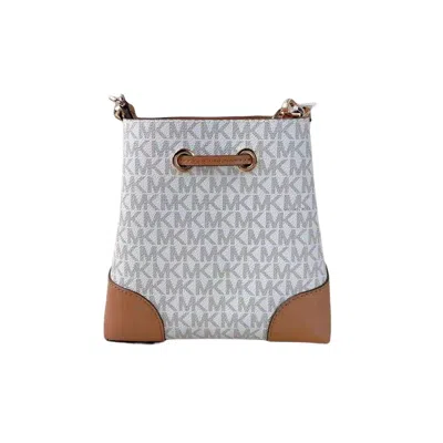 Michael Kors Mercer Gallery Xs Convertible Bucket Mk Signature Crossbody Bag In Brn/acorn