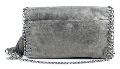 Michael Kors Women's Chelsea Leather Flap Messenger Crossbody Bag In Nickel Distressed Leather/sv