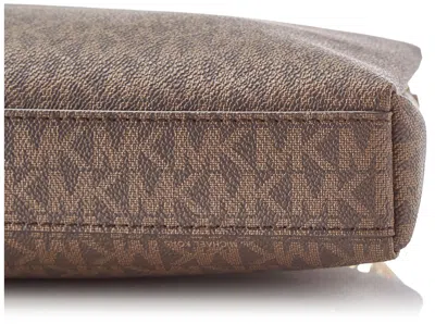 Michael Kors Women's Trisha Triple Compartment Signature Logo Crossbody Bag In Powder Blush Mk/gold