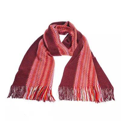 Missoni Vibrant Geometric Patterned Scarf With Fringes In Multicolor