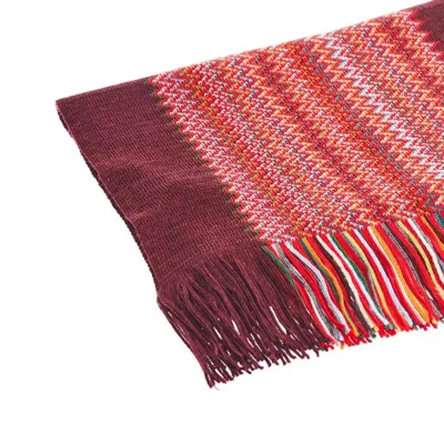 Missoni Vibrant Geometric Patterned Scarf With Fringes In Multicolor