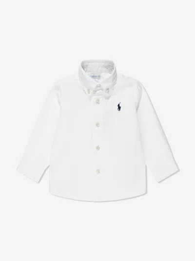 Polo Ralph Lauren Ralph Lauren Baby Boys Slim Fit Oxford Shirt 18 Mths White In White