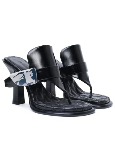 Burberry Prorsum Woman Thong Sandal Black Size 8 Leather In Black