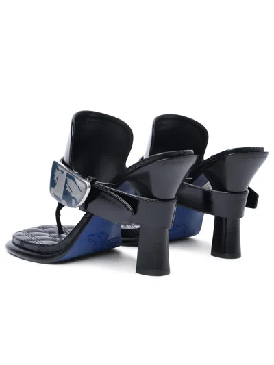 Burberry Prorsum Woman Thong Sandal Black Size 8 Leather In Black