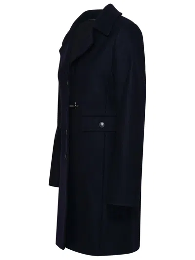 Fay Navy Virgin Wool Blend Coat In Blue