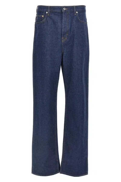Gucci Mens Dark Blue Brand-embossed Mid-rise Straight-leg Jeans In Blue