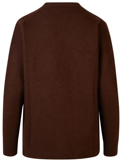 Jil Sander Womens Espresso V-neck Relaxed-fit Wool-bouclé Cardigan In Brown