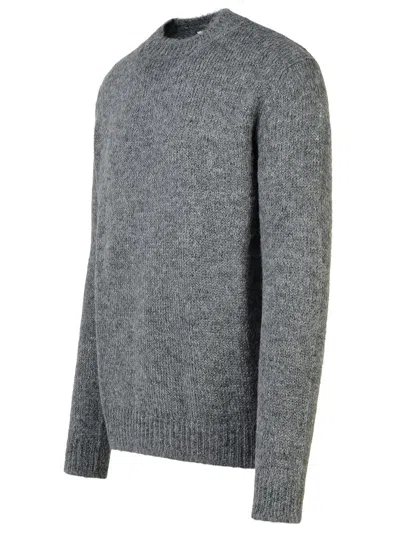 Jil Sander Grey Alpaca Blend Sweater Man In Gray