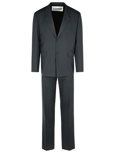 Jil Sander Check Pattern Shirt Set In Gray
