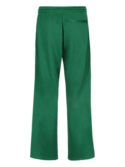 Loewe Dark Green Cotton Pants With Elasticated Waistband In Green