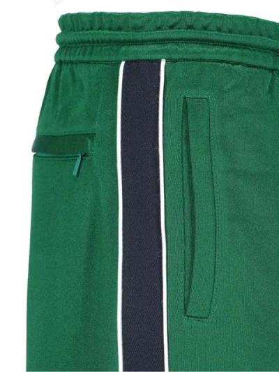Loewe Dark Green Cotton Pants With Elasticated Waistband In Green