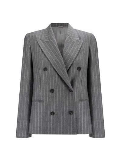 Brunello Cucinelli Blazer Jacket In Gray