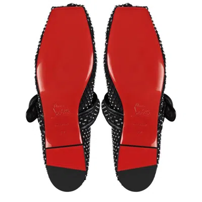 Shop Christian Louboutin Flat Shoes In Black/lin Black