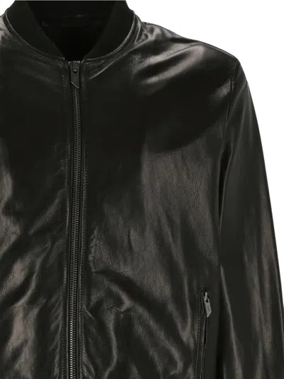 Salvatore Santoro Zip-up Leather Bomber Jacket In Black