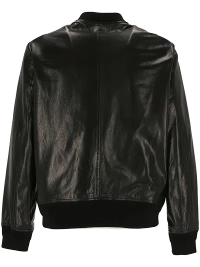 Salvatore Santoro Zip-up Leather Bomber Jacket In Black
