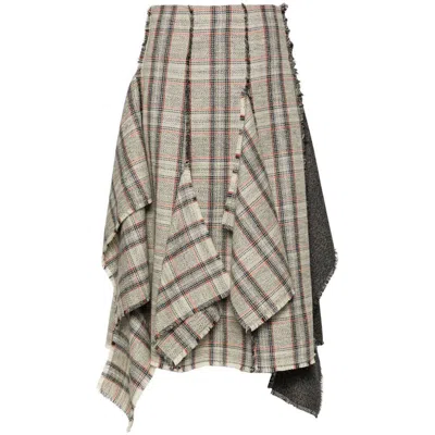 Durazzi Milano Asymmetric Midi Skirt In Grey