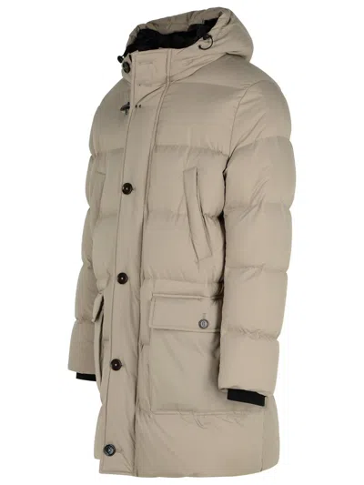 Fay Beige Polyester Down Jacket Man In Cream