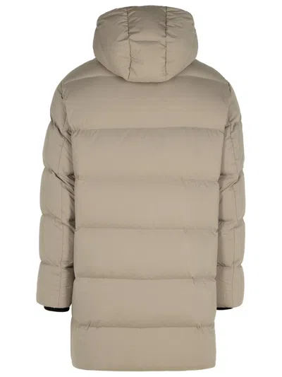 Fay Beige Polyester Down Jacket Man In Cream