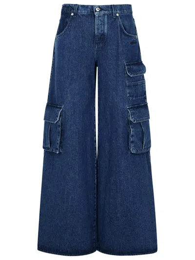 Off-white Wide-leg Cargo Jeans In Blue