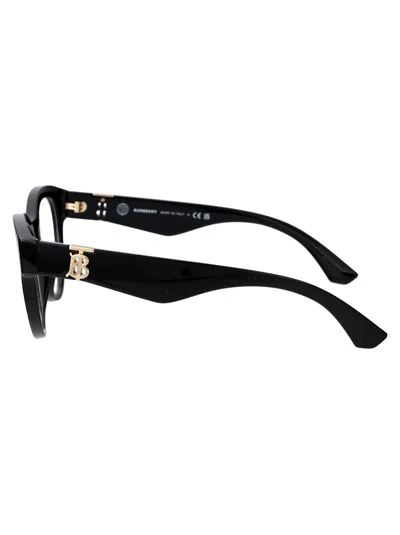 Burberry Top Black On Vintage Check Acetate Optical Glasses In Black