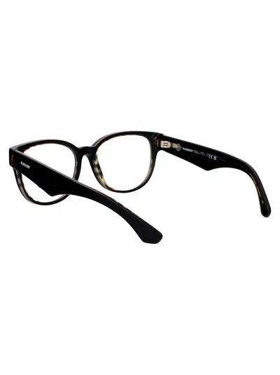 Burberry Top Black On Vintage Check Acetate Optical Glasses In 4121 Top Black On Vintage Check
