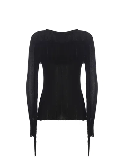 Pinko Zelig Fringed Cardigan In Black