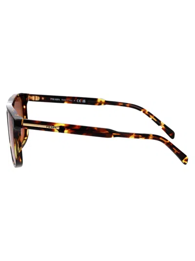 Prada Rectangular Frame Sunglasses In 14o07v Magma Tortoise