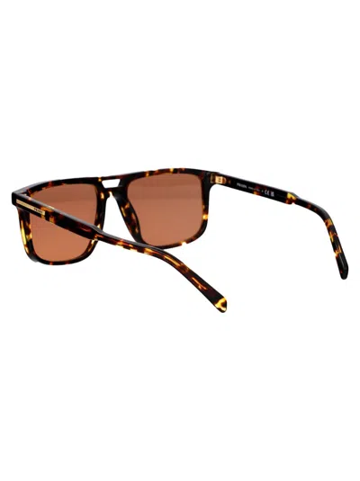 Prada Rectangular Frame Sunglasses In 14o07v Magma Tortoise