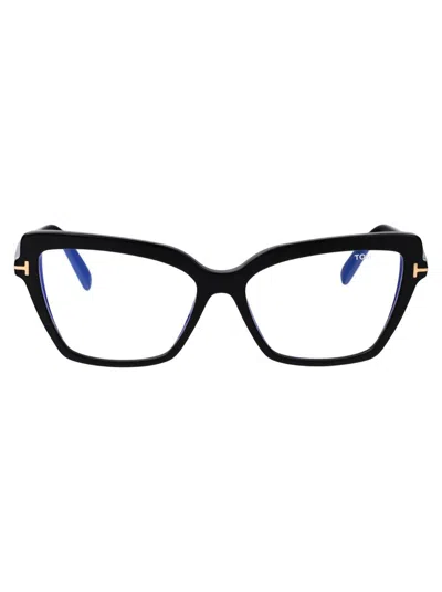 Tom Ford Blue Light Block Cat Eye Ladies Eyeglasses Ft5949-b 001 56 In 001 Nero Lucido