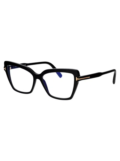 Tom Ford Blue Light Block Cat Eye Ladies Eyeglasses Ft5949-b 001 56 In 001 Nero Lucido