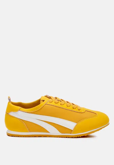 London Rag Montek Faux Leather Lace-up Sneakers In Yellow